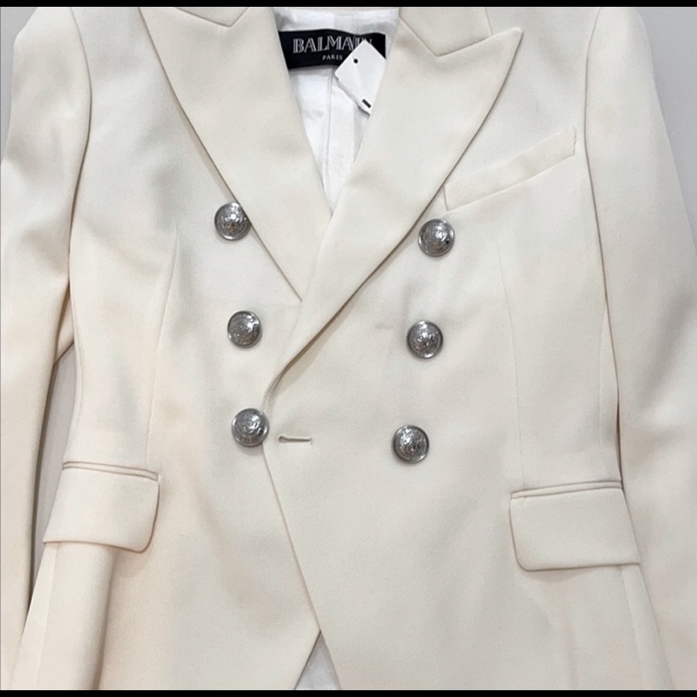 authentic Balmain blazer with silver buttons.